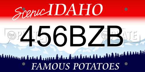 456BZB Idaho License Plate