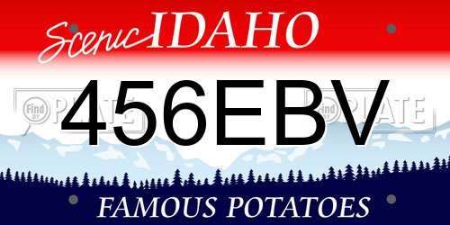 456EBV Idaho License Plate