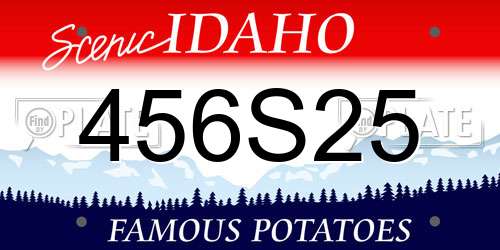 456S25 Idaho License Plate