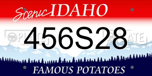 456S28 Idaho License Plate