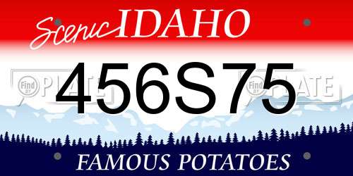 456S75 Idaho License Plate