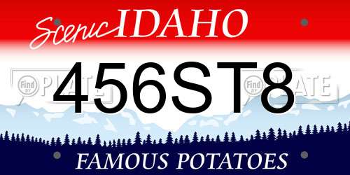 456ST8 Idaho License Plate
