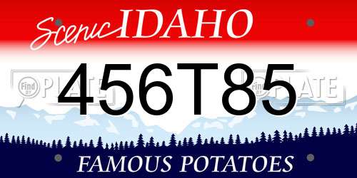 456T85 Idaho License Plate