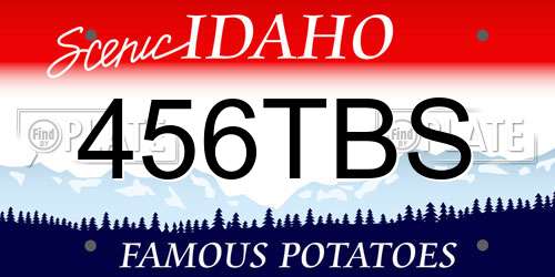 456TBS Idaho License Plate