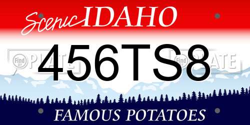 456TS8 Idaho License Plate