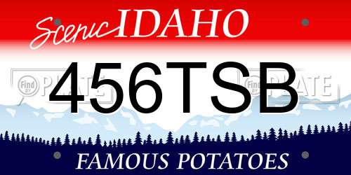 456TSB Idaho License Plate