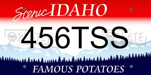 456TSS Idaho License Plate