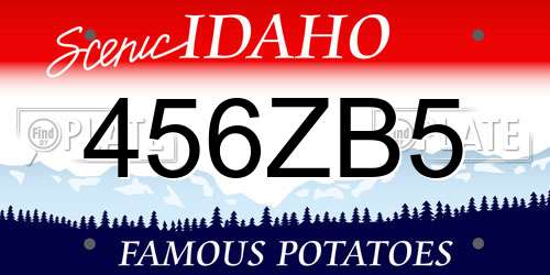 456ZB5 Idaho License Plate