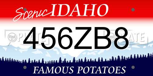 456ZB8 Idaho License Plate