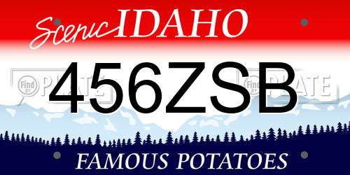 456ZSB Idaho License Plate
