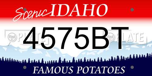 4575BT Idaho License Plate