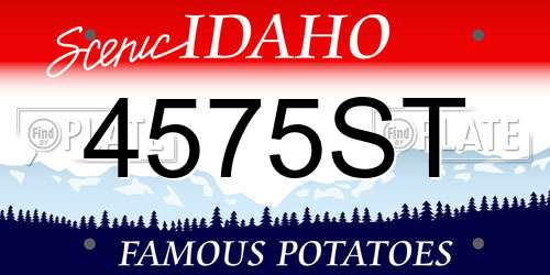 4575ST Idaho License Plate