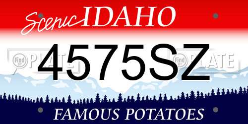 4575SZ Idaho License Plate