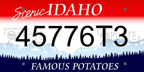 45776T3 Idaho License Plate