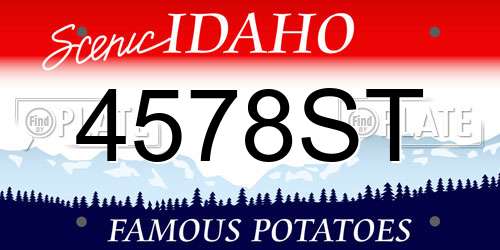 4578ST Idaho License Plate