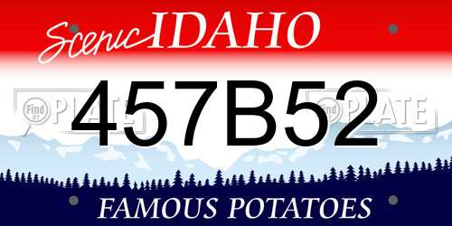 457B52 Idaho License Plate