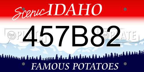 457B82 Idaho License Plate