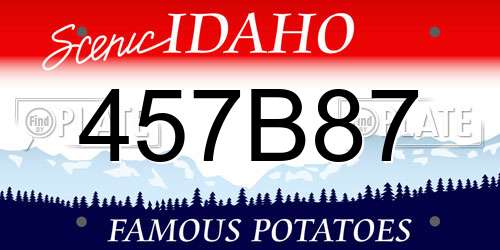 457B87 Idaho License Plate