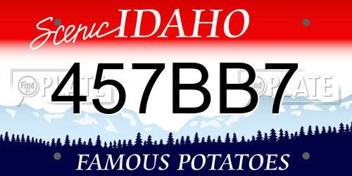 457BB7 Idaho License Plate