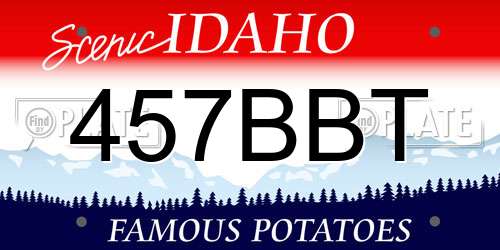 457BBT Idaho License Plate