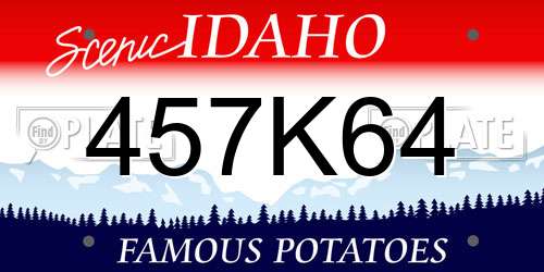 457K64 Idaho License Plate