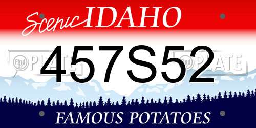 457S52 Idaho License Plate