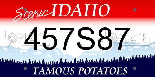 457S87 Idaho License Plate