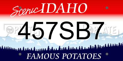 457SB7 Idaho License Plate
