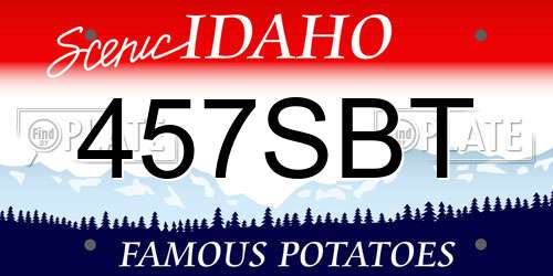 457SBT Idaho License Plate