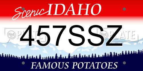 457SSZ Idaho License Plate