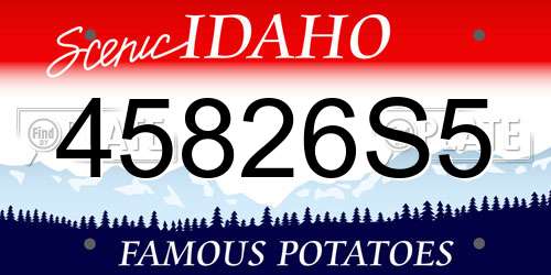45826S5 Idaho License Plate