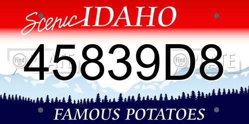 45839D8 Idaho License Plate