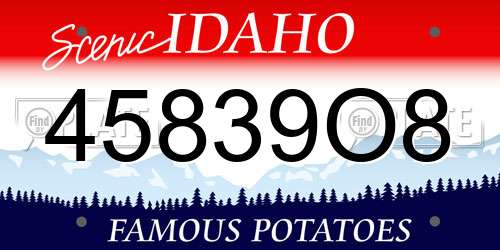 45839O8 Idaho License Plate