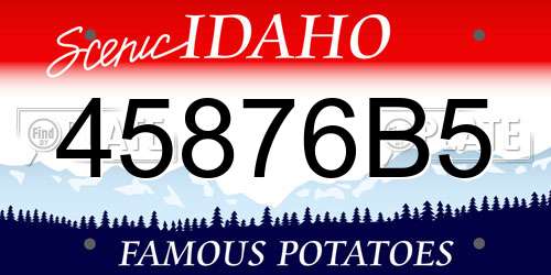 45876B5 Idaho License Plate