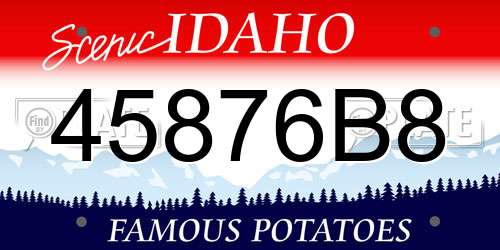 45876B8 Idaho License Plate