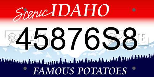 45876S8 Idaho License Plate