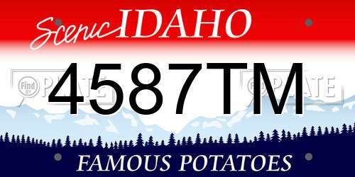 4587TM Idaho License Plate