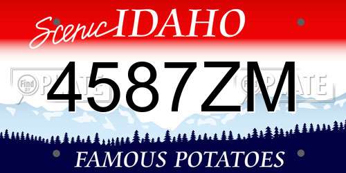 4587ZM Idaho License Plate