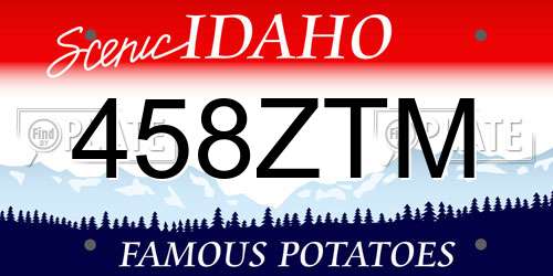 458ZTM Idaho License Plate