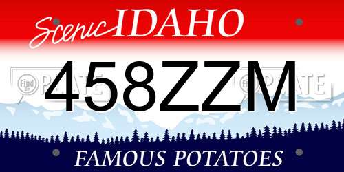 458ZZM Idaho License Plate