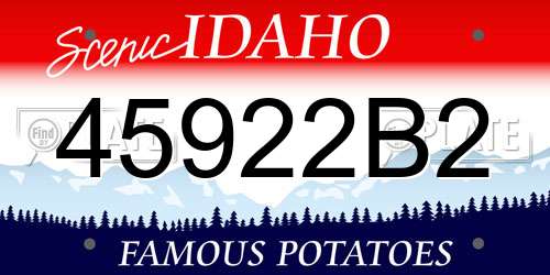 45922B2 Idaho License Plate