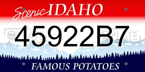 45922B7 Idaho License Plate
