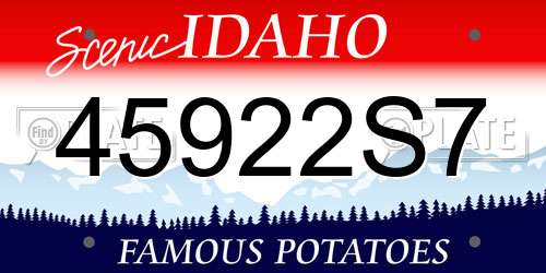 45922S7 Idaho License Plate