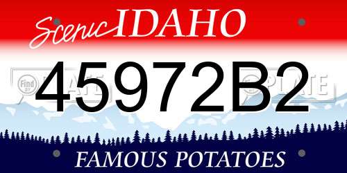 45972B2 Idaho License Plate