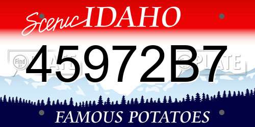 45972B7 Idaho License Plate