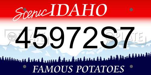 45972S7 Idaho License Plate