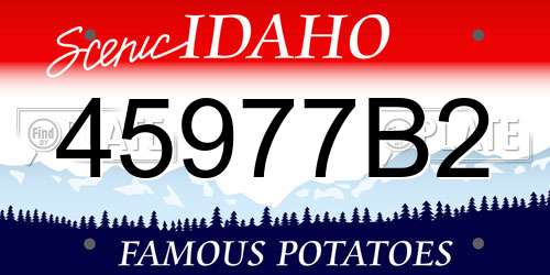 45977B2 Idaho License Plate