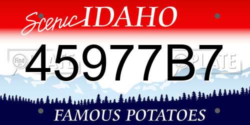 45977B7 Idaho License Plate