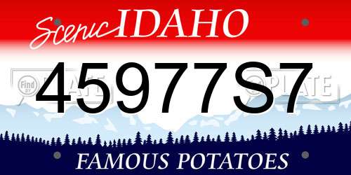 45977S7 Idaho License Plate