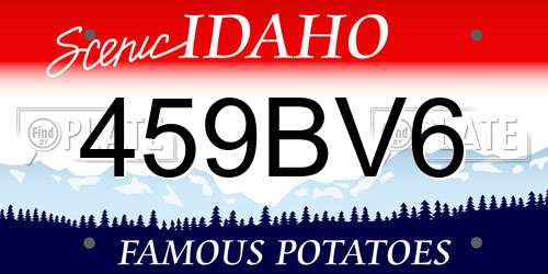 459BV6 Idaho License Plate